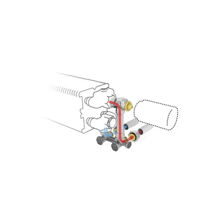 Jaga - Aansluitset 183 met Jaga Heimeier Thermostaatkop verwarmen en koelen (HC) - 1 en 2 Pijps - 16/2 - Naar wand Jaga - Aansluitset 183 met Jaga Heimeier Thermostaatkop verwarmen en koelen (HC) - 1 en 2 Pijps - 16/2 - Naar wand